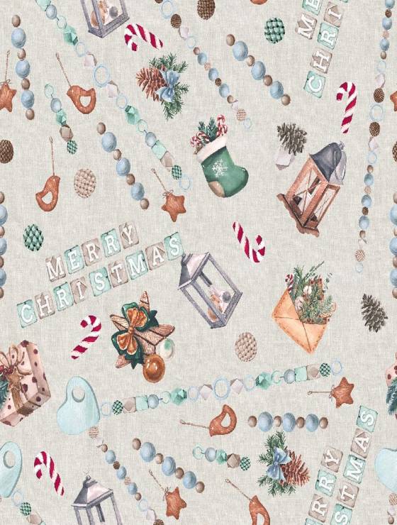 material textil imprimeu craciun