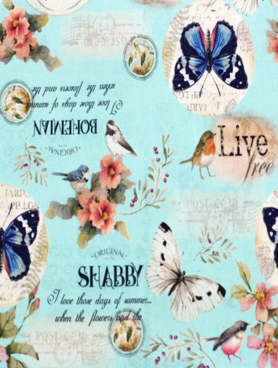 bumbac percale fluturi flori