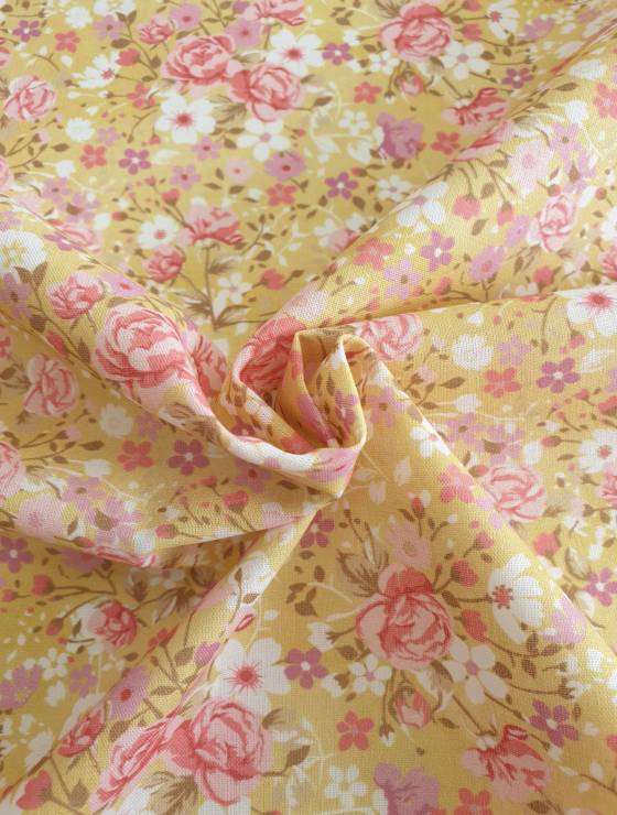 material bumbac cu flori