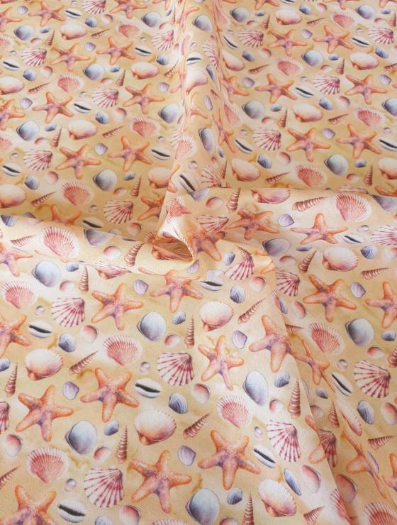 materiale din bumbac imprimeuri stelute mare scoici