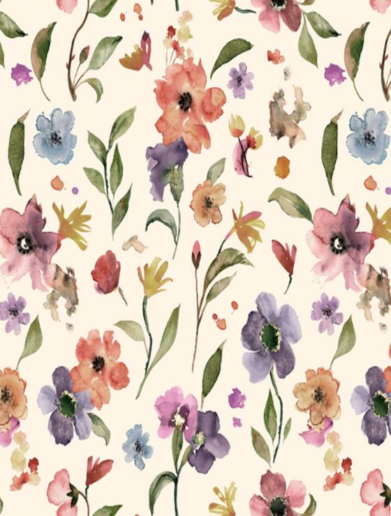 bumbac percale rochite floral